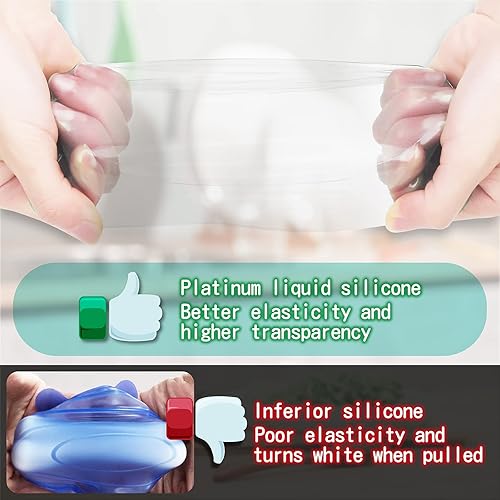 Miniatura 5 de DeliOne Tapas elásticas de silicona para almacenamiento de alimentos en la cocina, duraderas, reutilizables y expandibles para recipientes de tazas