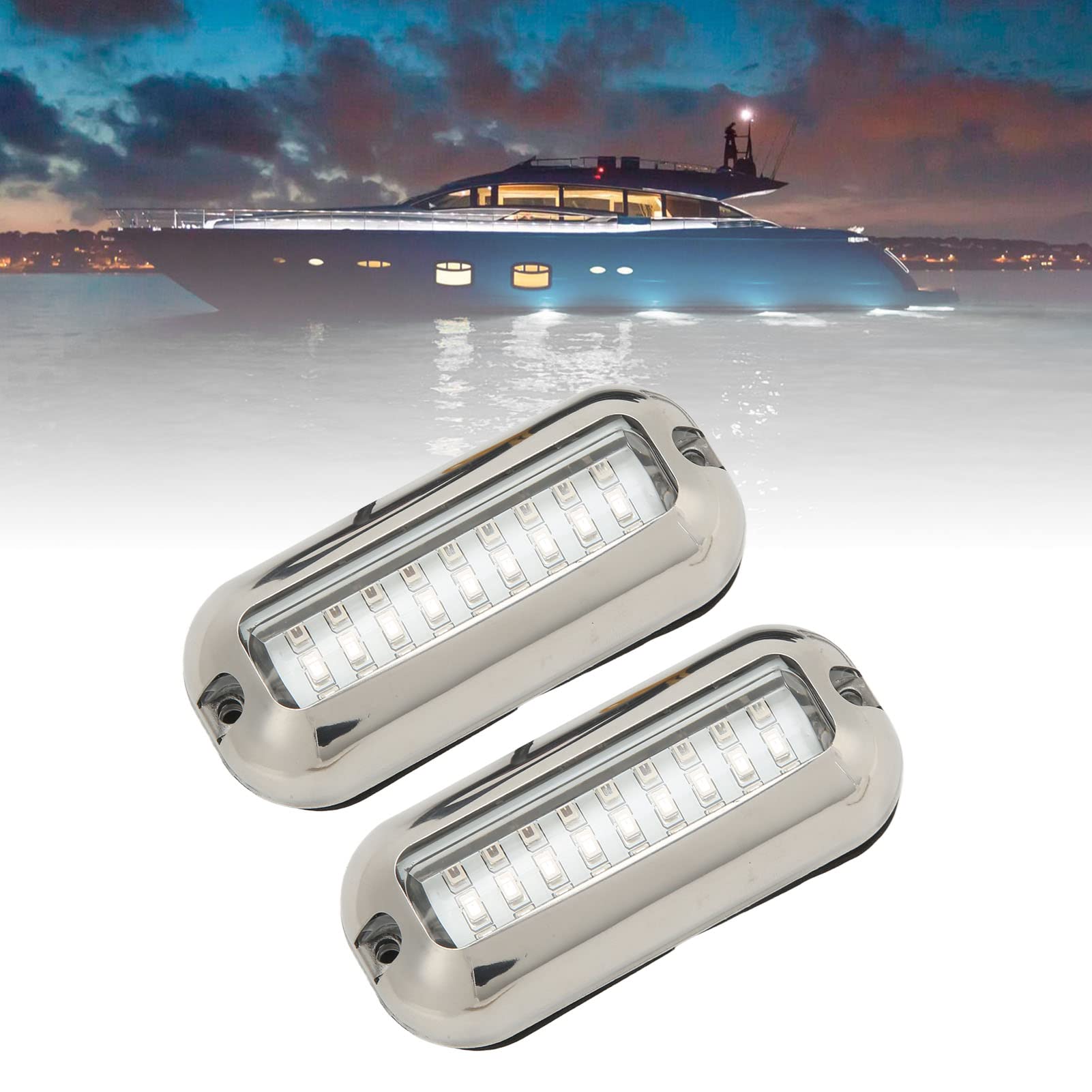2 Feux De Navigation LED Pour Bateau – 3,5W, 10-30V DC, 600LM, IP68, 27 LED, Angle 120° – Pour Pontons Et Pêche