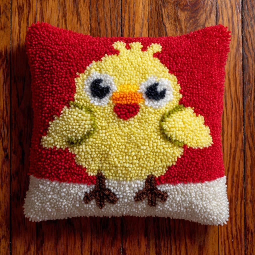 WallustrioaW Latch Hook Pillow Case Kits,Cartoon Chick