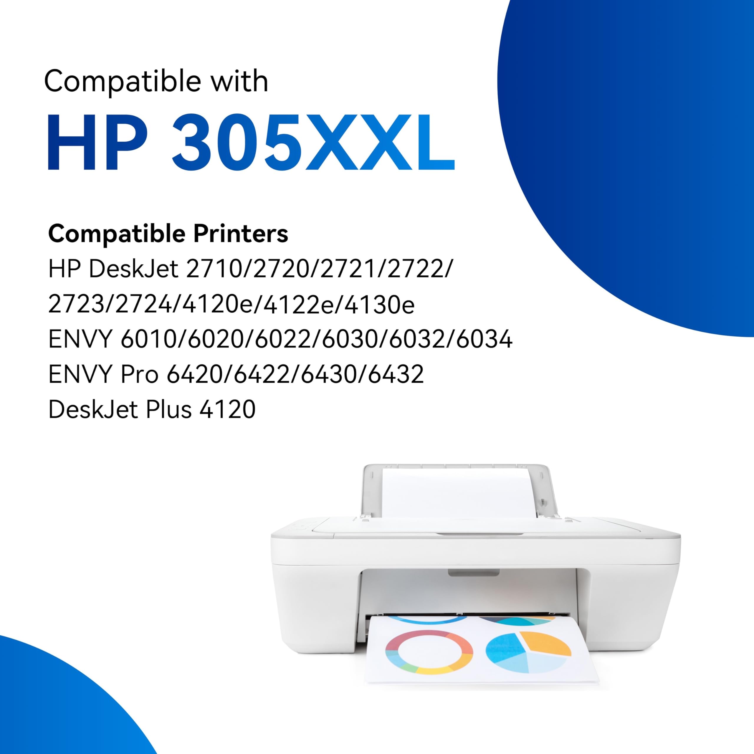 Lot de 2 cartouches d'encre compatibles avec les cartouches d'encre HP 305XL