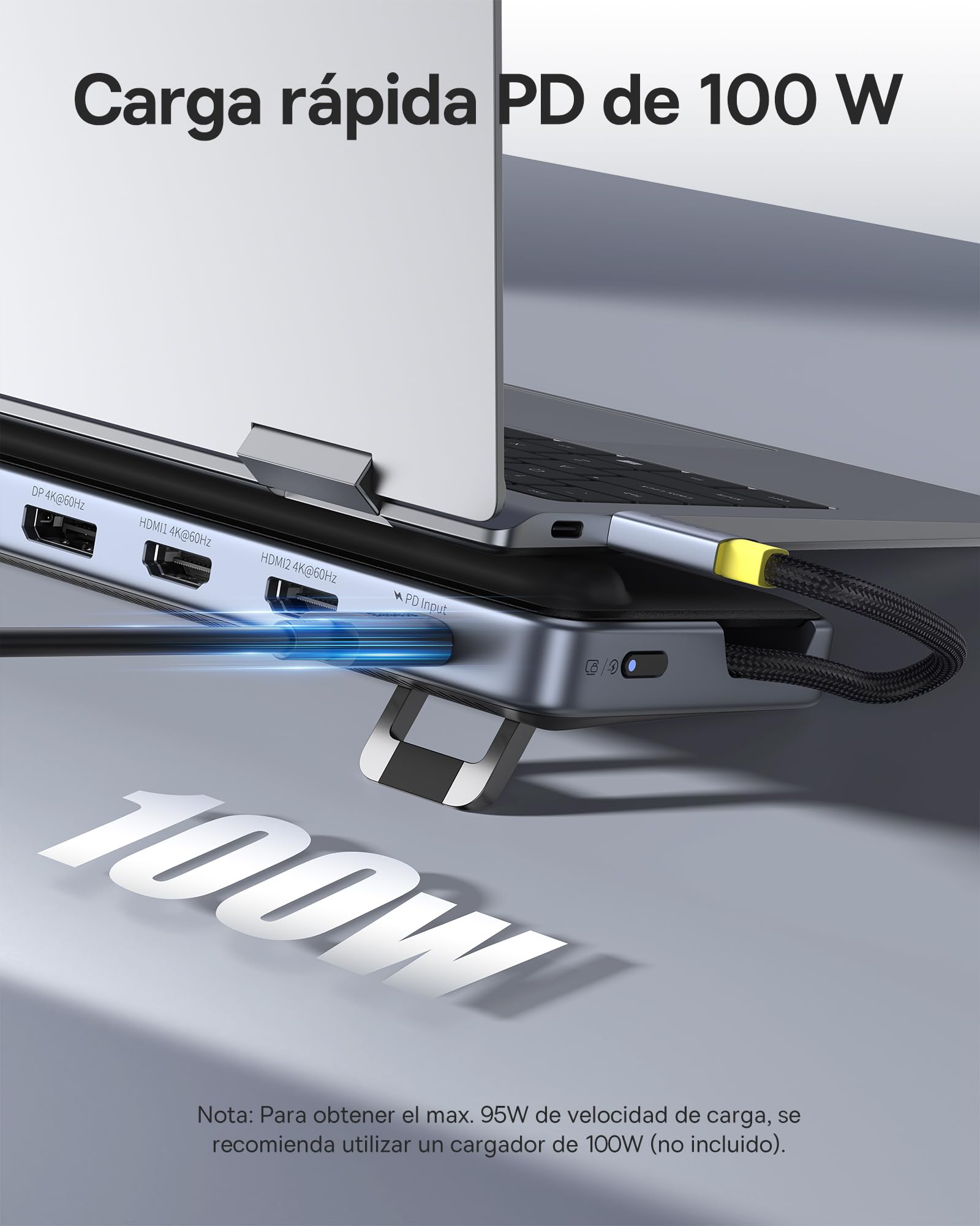 Baseus Docking Station para Portátil, 12 en 1 HUB, Triple Pantalla 4K, HDMI/DP, USB A/C 10Gbps, PD 100W, Ethernet, TF/SD, Estación de Acoplamiento con Soporte para Windows/DELL/HP/Lenovo/Mac