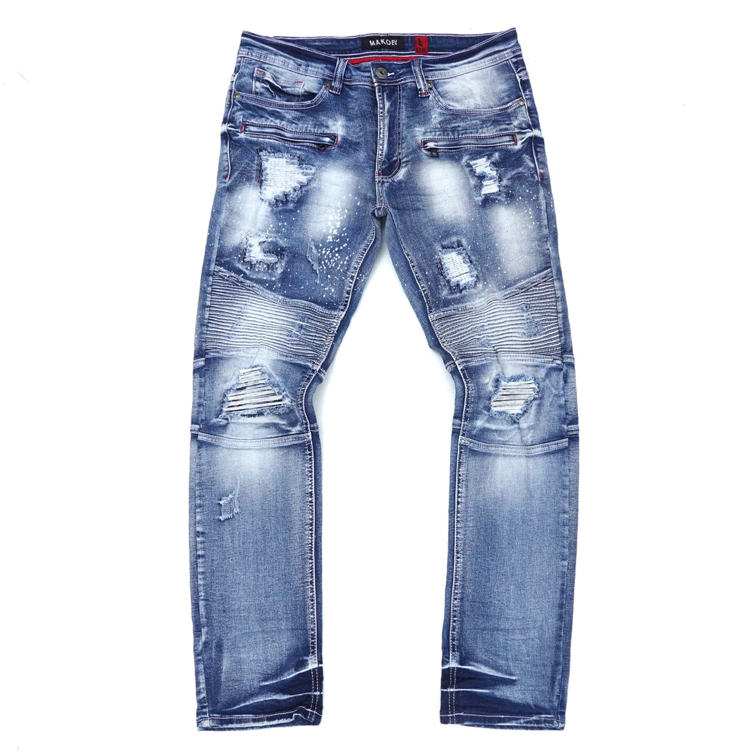MakobiLight Wash Alki Biker Jeans