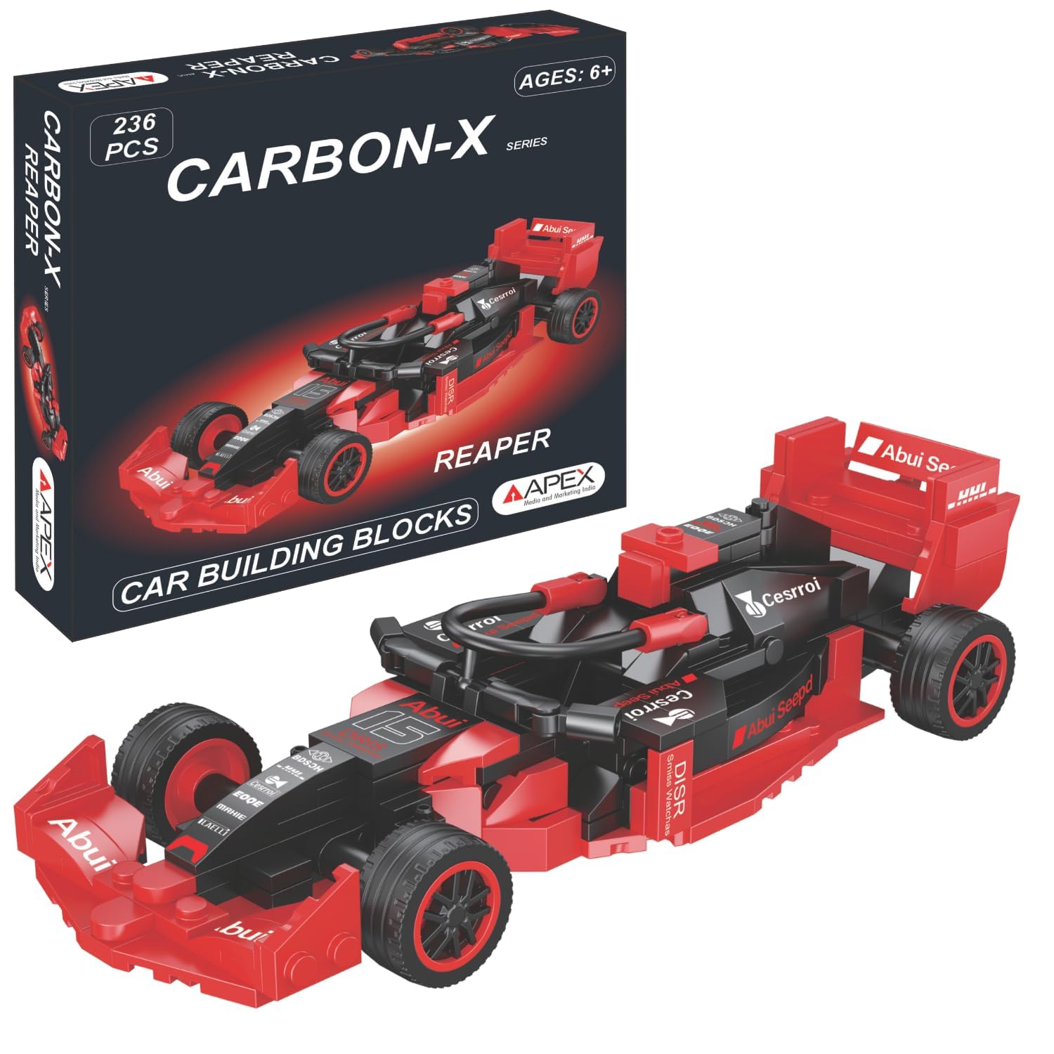 F1 Car Building Blocks Set, 236 Pcs Racing Car Construction Toy for Kids Age 6+ | STEM Learning Toy | Creative DIY Model Kit for Boys (Reaper, Mini, Pack of 1)-image-13