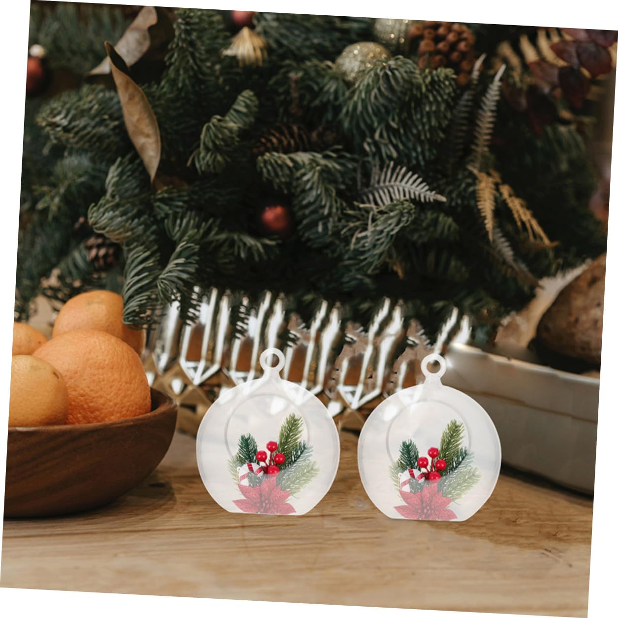 jojofuny Lot de 20 Boules Décoratives Creuses en Plastique Transparent 8 CM Boules Légères Incassables à Remplir pour Décoration Festive Mariage Anniversaire Suspendre Sapin de Noël