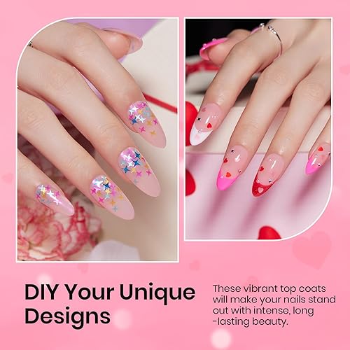 Miniatura 10 de beetles Gel Polish Gel de capa superior para polvo de uñas cromado con gel de sellado decorativo de 0.2 fl oz x 2 acabado brillante y pegamento de