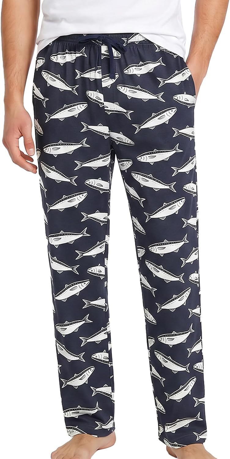 U2SKIIN Mens Cotton Pajama Pants, Funny Lounge Sleep Bottoms
