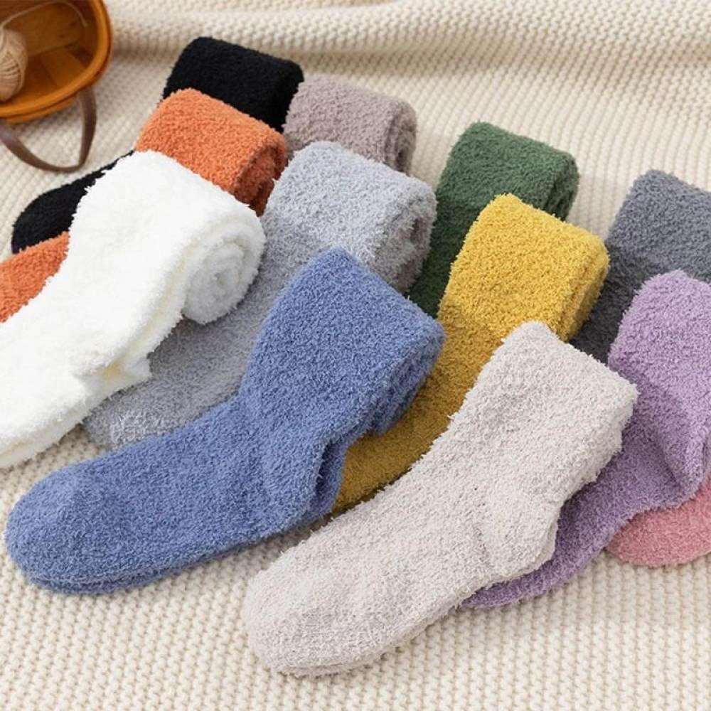 EUPSIIU 2 Paia Calzini Termiche Di Invernali Donna, Termici Lunghi Calze di Cotone, Calzini Vintage Termici Casual Calzini da Donna per Le Signore