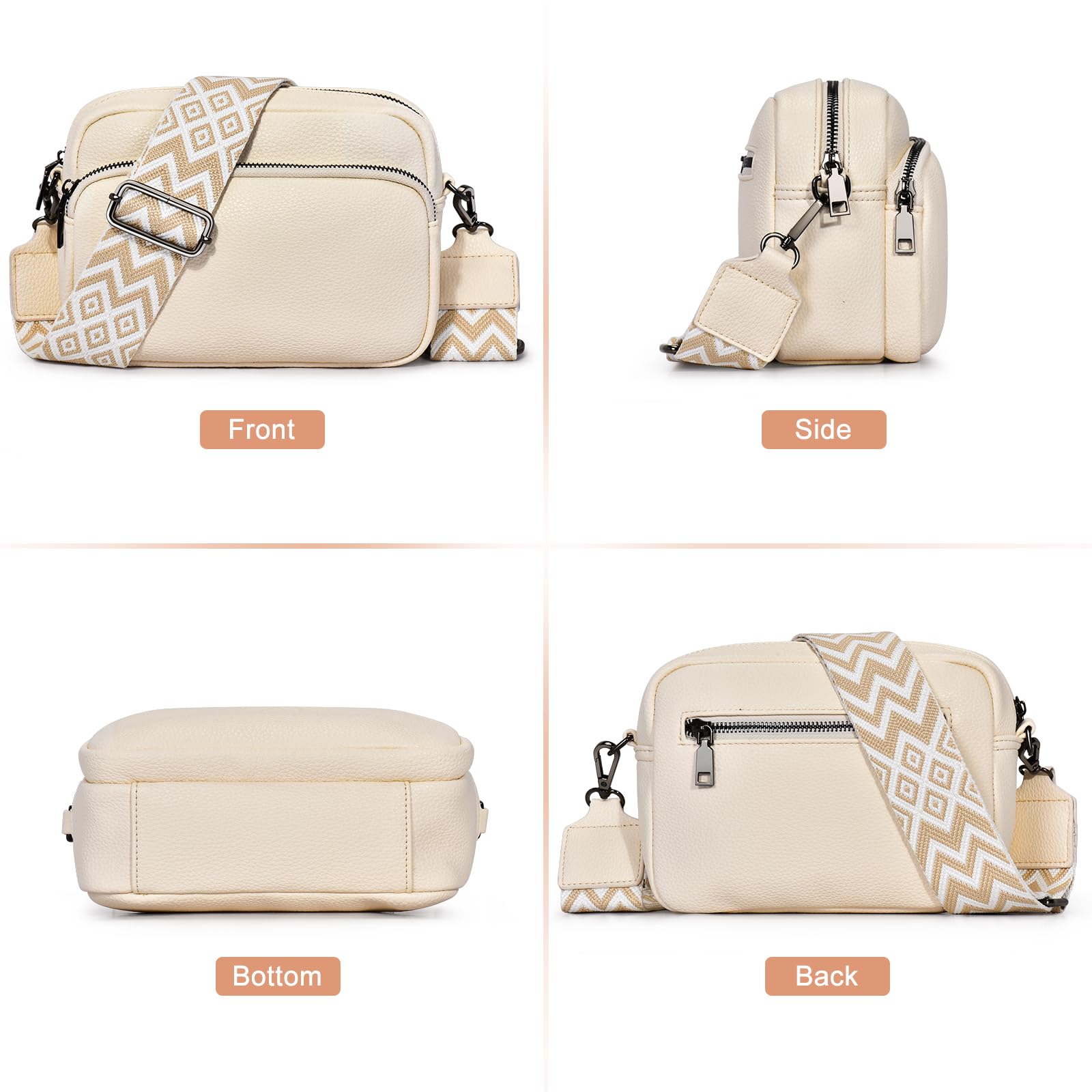 GASSDA Umhängetasche Damen Kleine Handtasche Damen PU Leder Crossbody Bag Moderne Taschen mit Abnehmbarem Schultergurt
