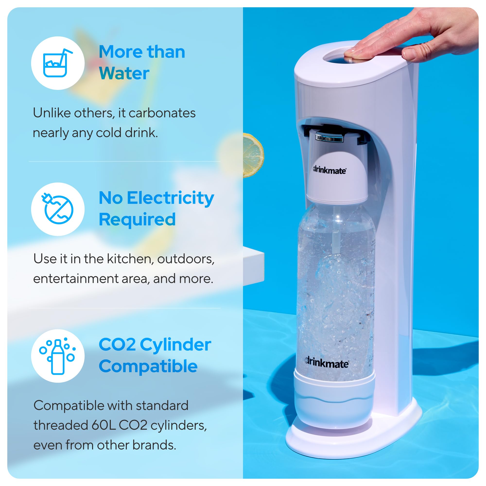 新品未使用品 drinkmate white model Drinkmate Soda Maker Machine Starter kit, White - eXtra