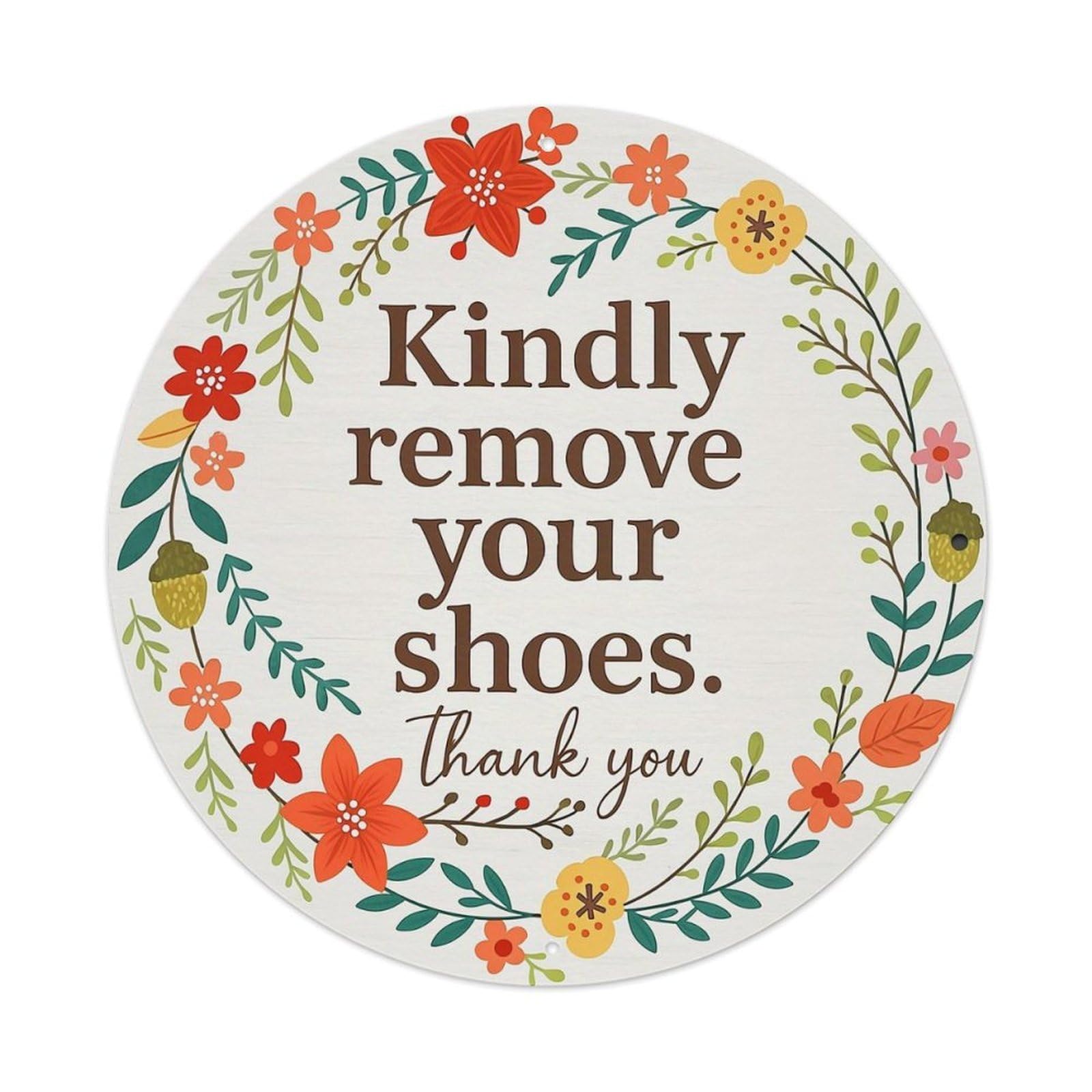 Floral Wreath With Text Vintage Round Tin Sign Retro Metal Wall Decor Metal Poster, Home Bar Garage Cafe Wall Art Decoration 8x8Inches