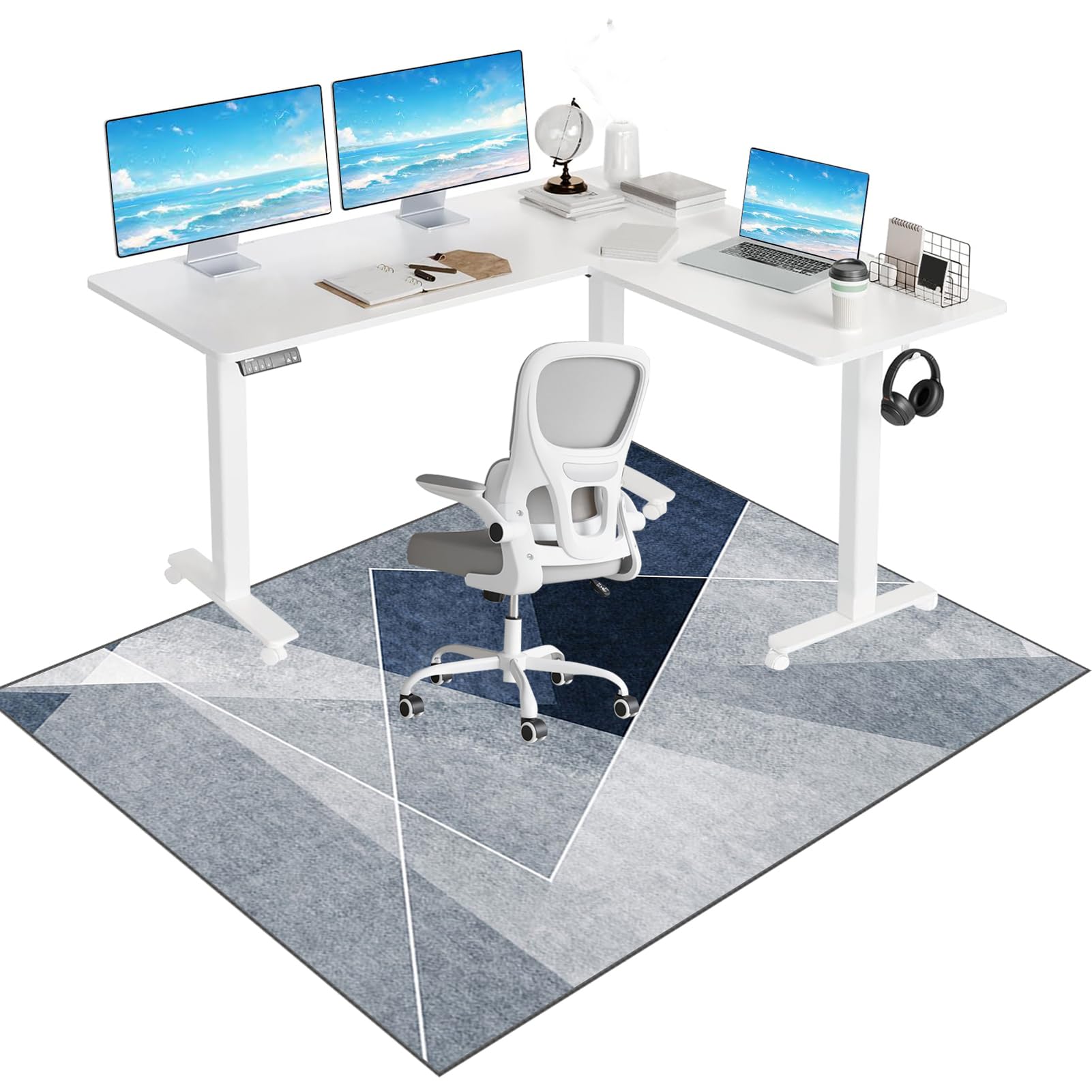 Chair Mat Office Chair Mat for Hard Floor, Computer Gaming Chair Mat, Floor Protector Mat for Office Home, Carpet Protector Chair Mat Large, Anti-Slip Desk Chair Mat for Carpet Floors 70 x 100 cm