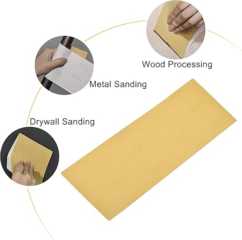Miniatura 5 de uxcell 6 piezas de papel de lija de 400 granos de 9 x 3.6 pulgadas, hojas de lijado de óxido de aluminio para acabado de muebles de madera, paneles