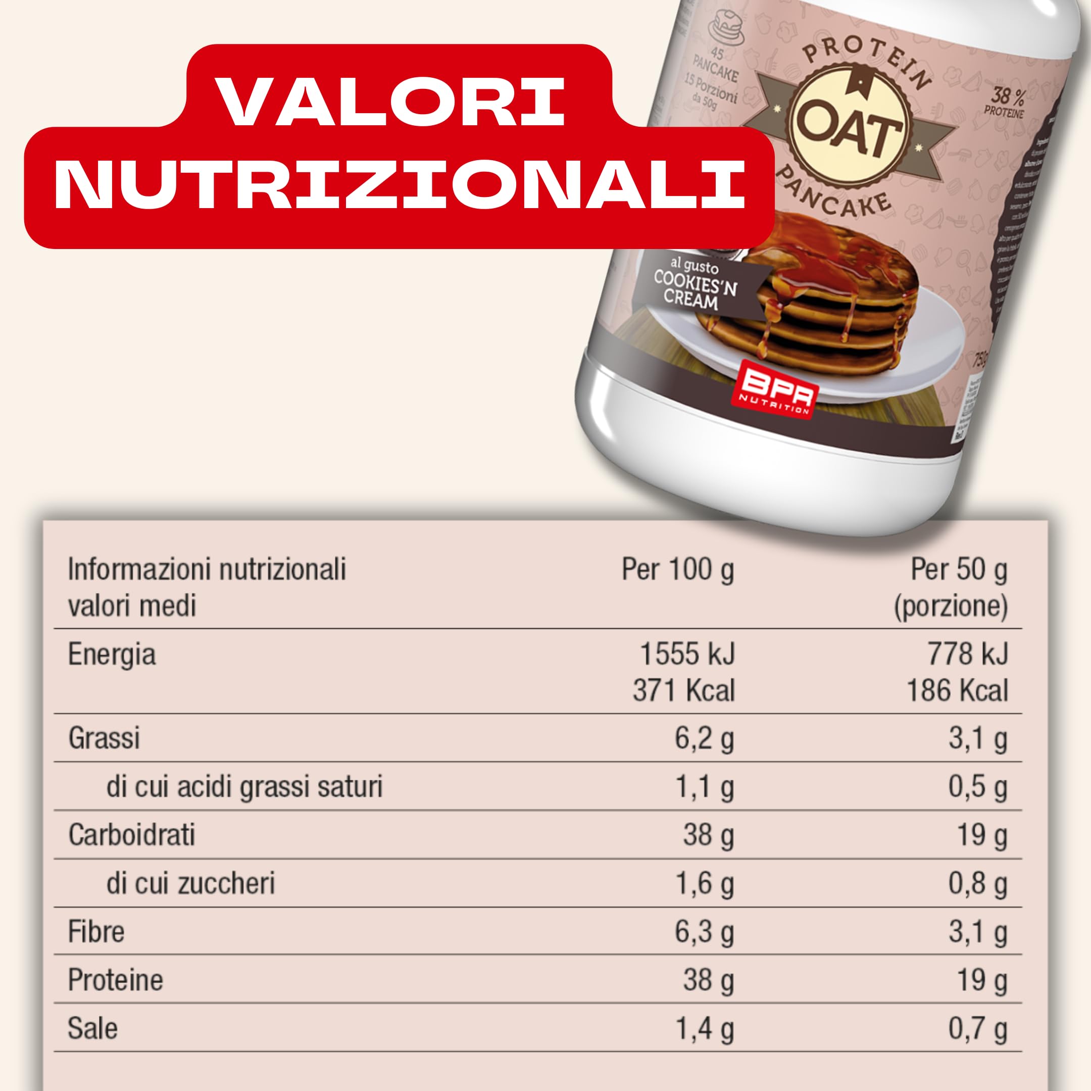 BPR Nutrition Oat protein pancake 750 g (Cookies'n Cream)