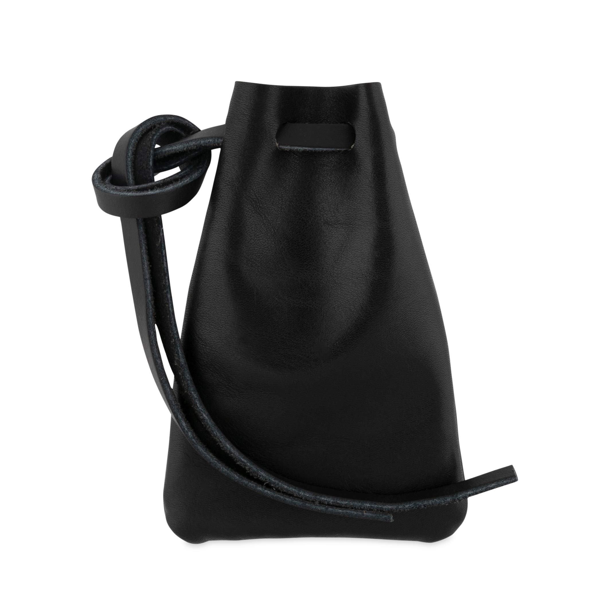 Leather Drawstring Pouch, Coin Bag, Medicine Tobacco Pouch Medieval Reenactment Made in U.S.A. by Nabob Leather Size 4.75" x 3"