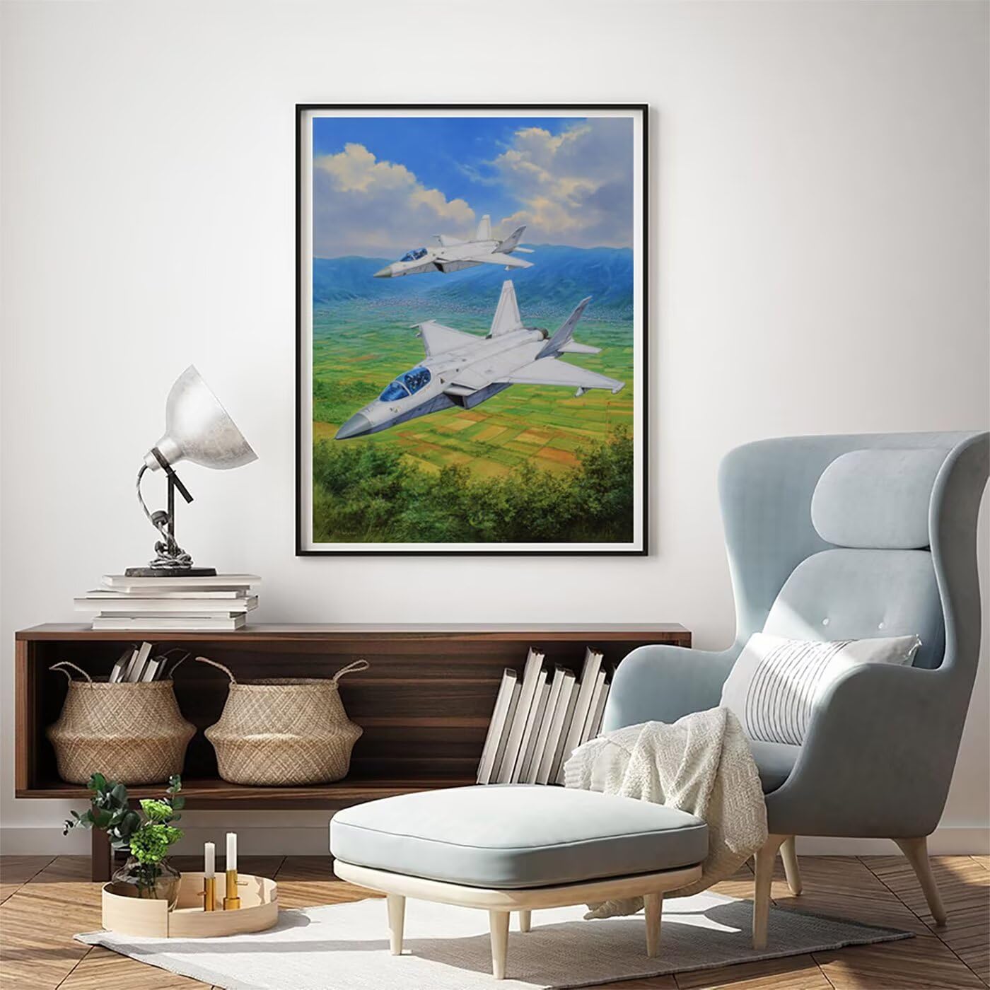 Flugzeug Kampfjets Malen Nach Zahlen Erwachsene, Paint by Numbers Adult Anfänger Kreativ Set für, Heimwerk Malen Nach Zahlen Kinder, Pinsel und 36 Acrylfarbe Als, Deko Wohnzimmer 60 x 80 cm BJHWK592