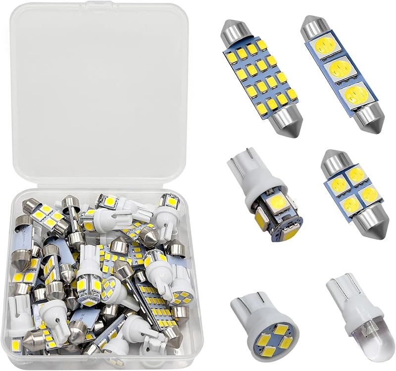 Kit de lâmpadas LED internas automotivas Sylvil com 42 peças – T10, 31 mm, 36 mm e 41 mm