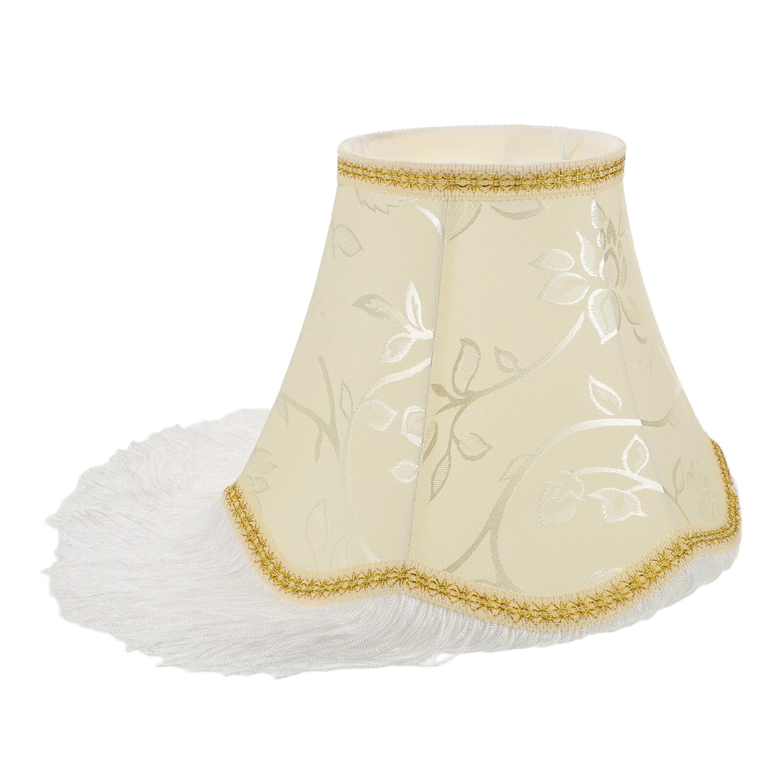 Paralume Vintage in Tessuto Ricamato con Frange e Nappine Stile Europeo Classico per Lampada da Tavolo e Piantana Diffusore Luce Morbida per Camera da Letto e Soggiorno
