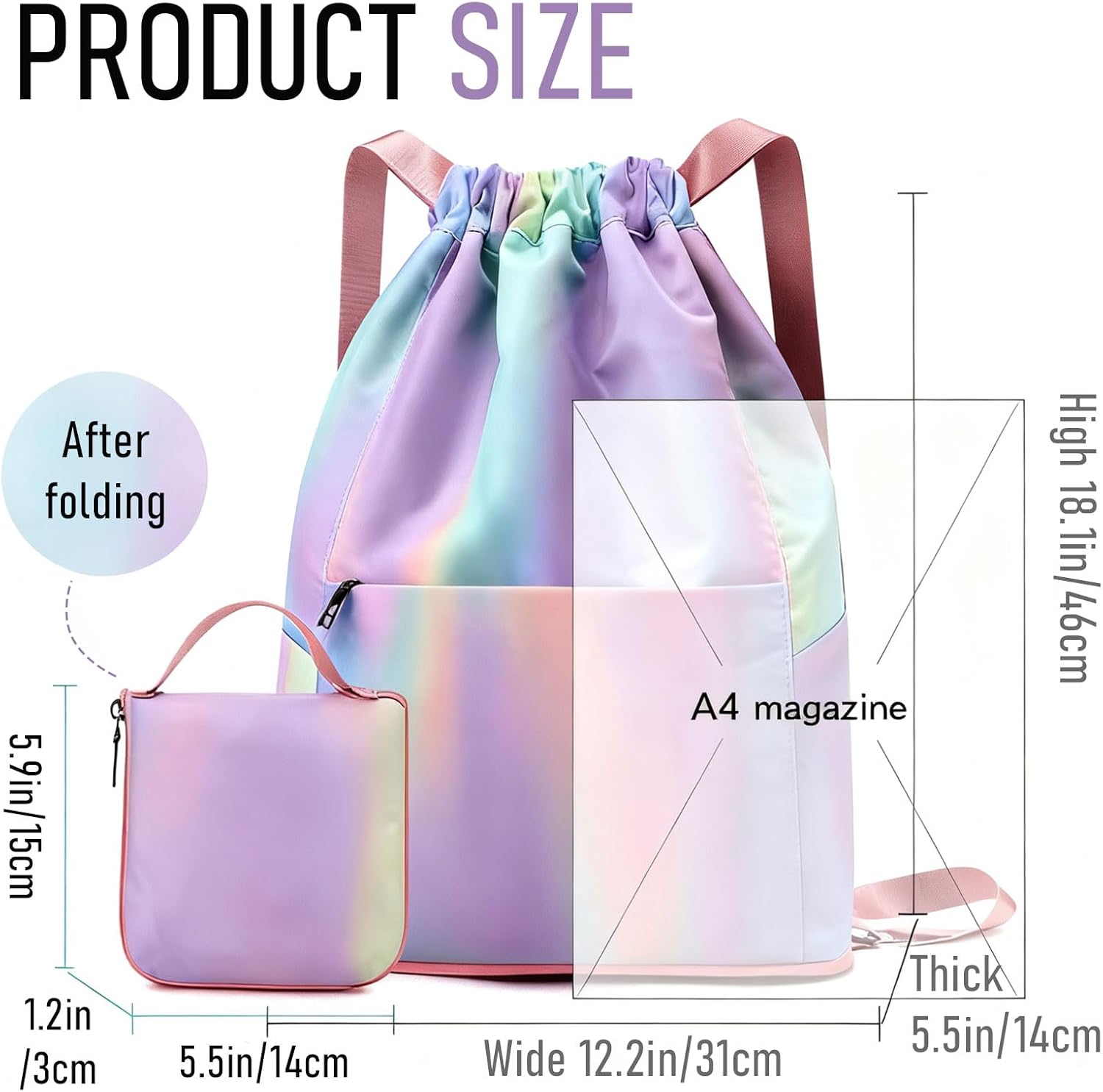 Foldable Hiking Backpack, Foldable Lightweight Travel Day Pack, Packable Camping Backpack for Women Men