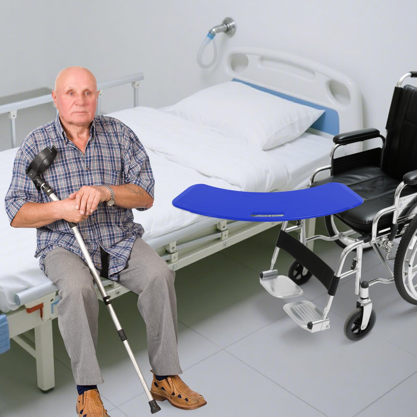 Tavole di trasferimento scorrevoli, per sedie a rotelle e anziani, fino a 150 kg, per trasferimento a letto, auto, toilette, per la cura (blu scuro)