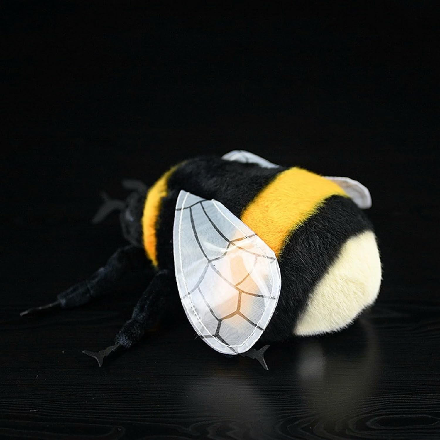 FRANKIEZHOU Realistic Bombus Plush Animal - Black 12 Inch,Bee Plush Toy, Beautiful Stuffed Toy, Girls Toy,Bumblebee Toy for Kids, Home Decor, Cuddle Toy