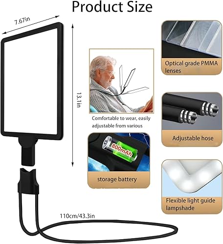 Miniatura 18 de Lupa 10X con luz y abrazadera, manos libres, 72 LED, lupa de luz, 3 modos de color, lámpara de aumento regulable sin pasos para leer, manualidades