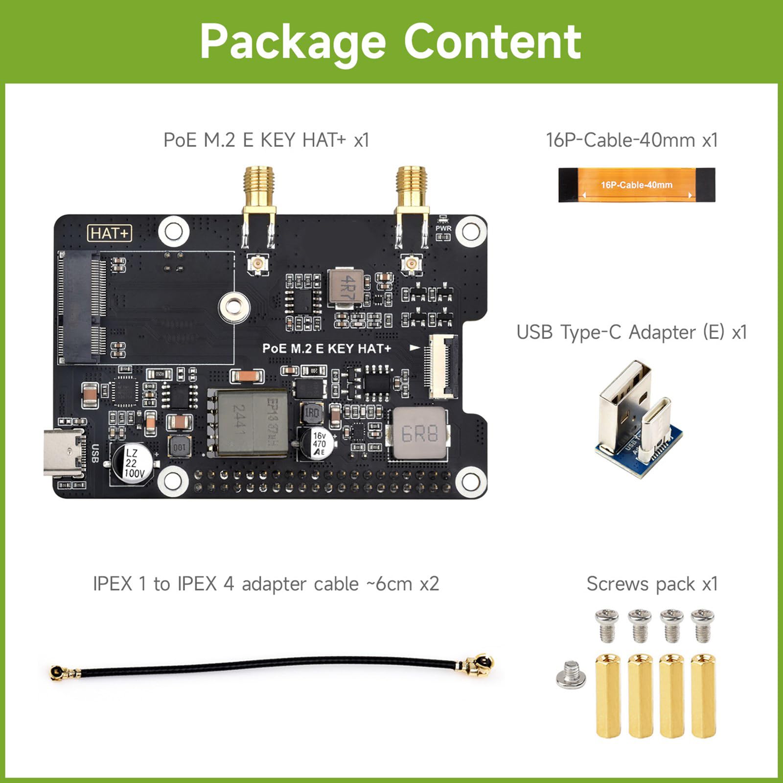 Placa adaptadora PCIe a E con función de alimentación a través de Ethernet E inalámbrica con interfaces de Antenas Módulo de Tarjeta de Red inalámbrica