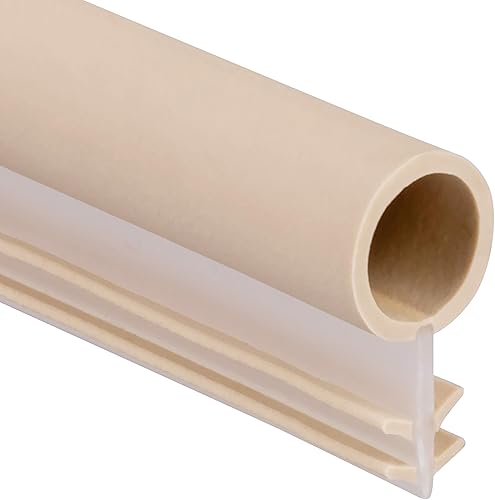 Burlete de ventana con sello de bombilla de 1/4 de pulgada, montaje en corte de burbujas, 4 colores y 6 opciones de longitud (10 pies, bronceado)