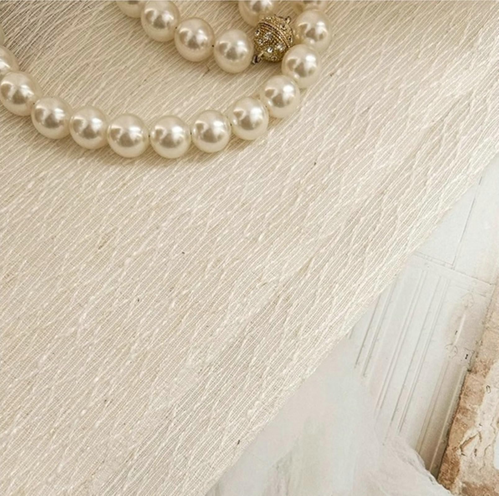 Rideaux Voilages Salon, 96x160cm Couleur Unie avec Textures géométriques Rideaux et tentures élégants pour Salon, Chambre à Coucher 2 Panneaux en Chanvre, Beige