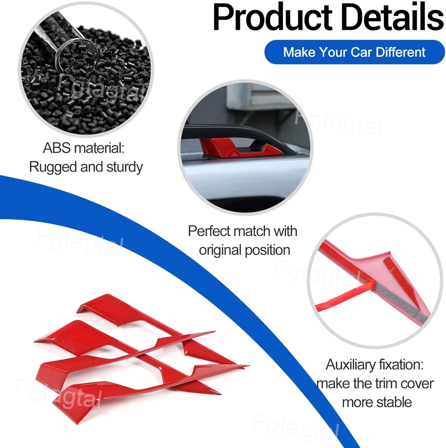 Roof Cargo Rack Rail End Cover Compatible with Subaru Forester 2019-2024, ABS Roof Luggage Cargo Rail Rack End Cap Protection Trim Cover Accessories, 4PCS (Red)