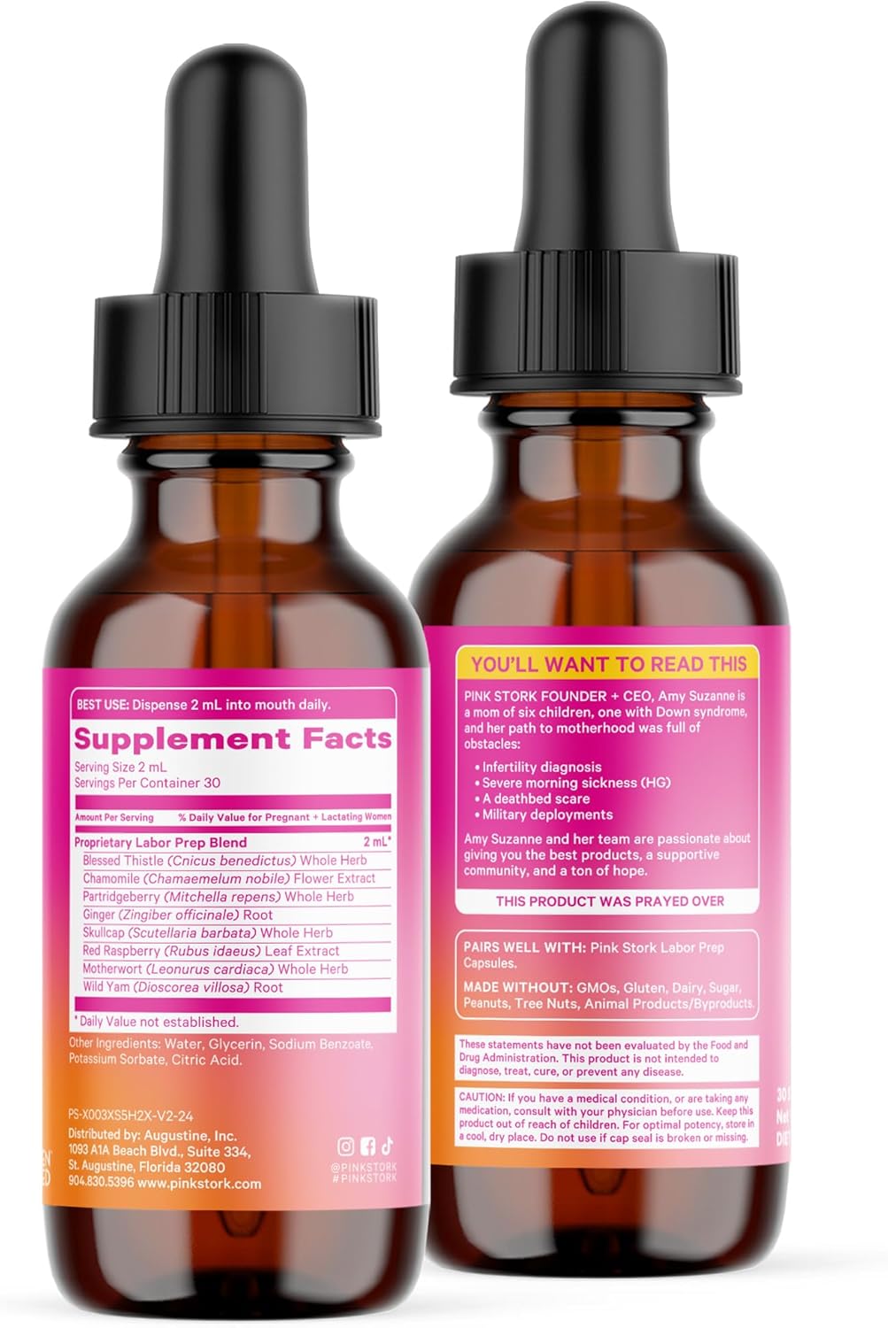 Pink Stork Labor Prep Tincture – Red Raspberry Leaf, Chamomile, Ginger & 8 Herbs – Third Trimester Pregnancy + Postpartum Recovery & Lactation Support – 2 oz Herbal Supplement - Image 8