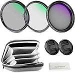 NEEWER 49mm Variable ND + CPL + UV Filter Kit (3 Pack), Multicoated Neutral Density (ND2-400) Circular Polarizer Camera Lens Polarizing Filter Photography Accessories Set with Carry Case & Lens Caps