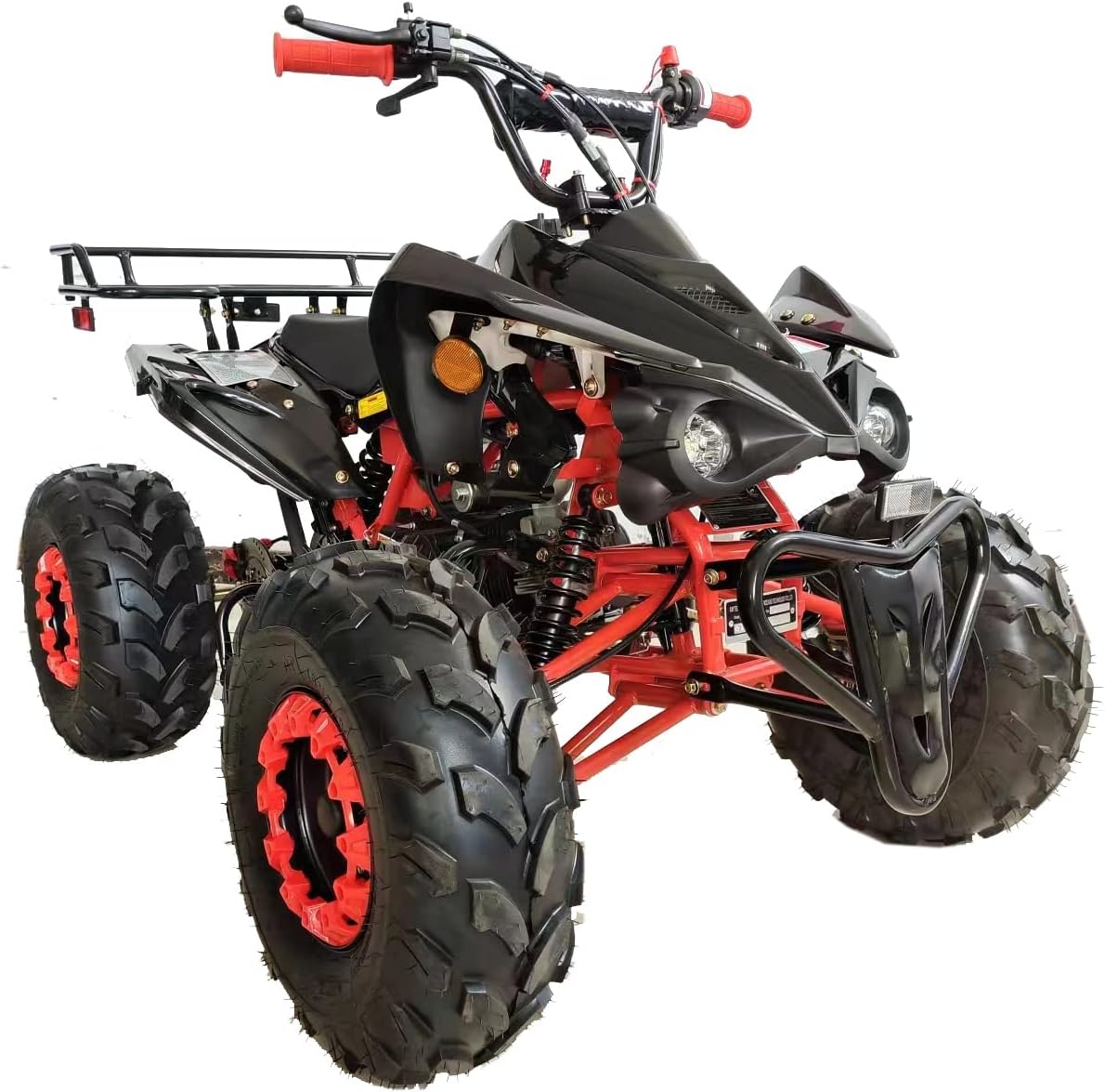 X-PRO 125cc ATV Automatic Transmission w/Reverse, LED Headlight, Big 19"/18" Tires! (Black, Factory Package)