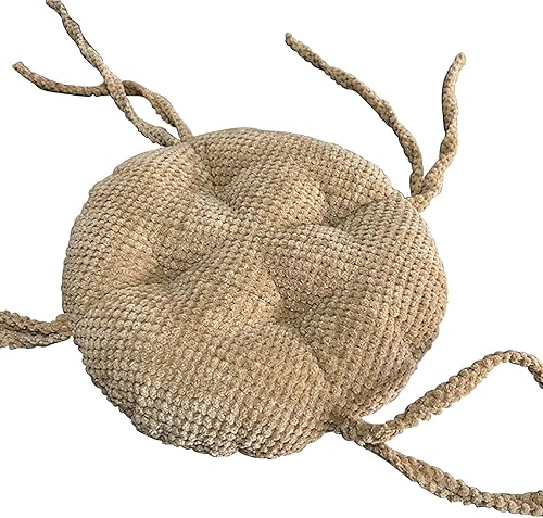 Cojín de asiento redondo personalizado, almohadillas antideslizantes para silla con lazos, cojín de silla de 2.3 pulgadas de grosor, cojín de silla