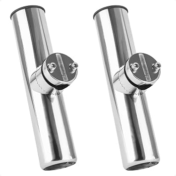 Five Oceans Clamp-On Fishing Rod Holder for Rails 7/8" to 1", AISI 316 Stainless Steel, Pack of 2 - FO4499-M2