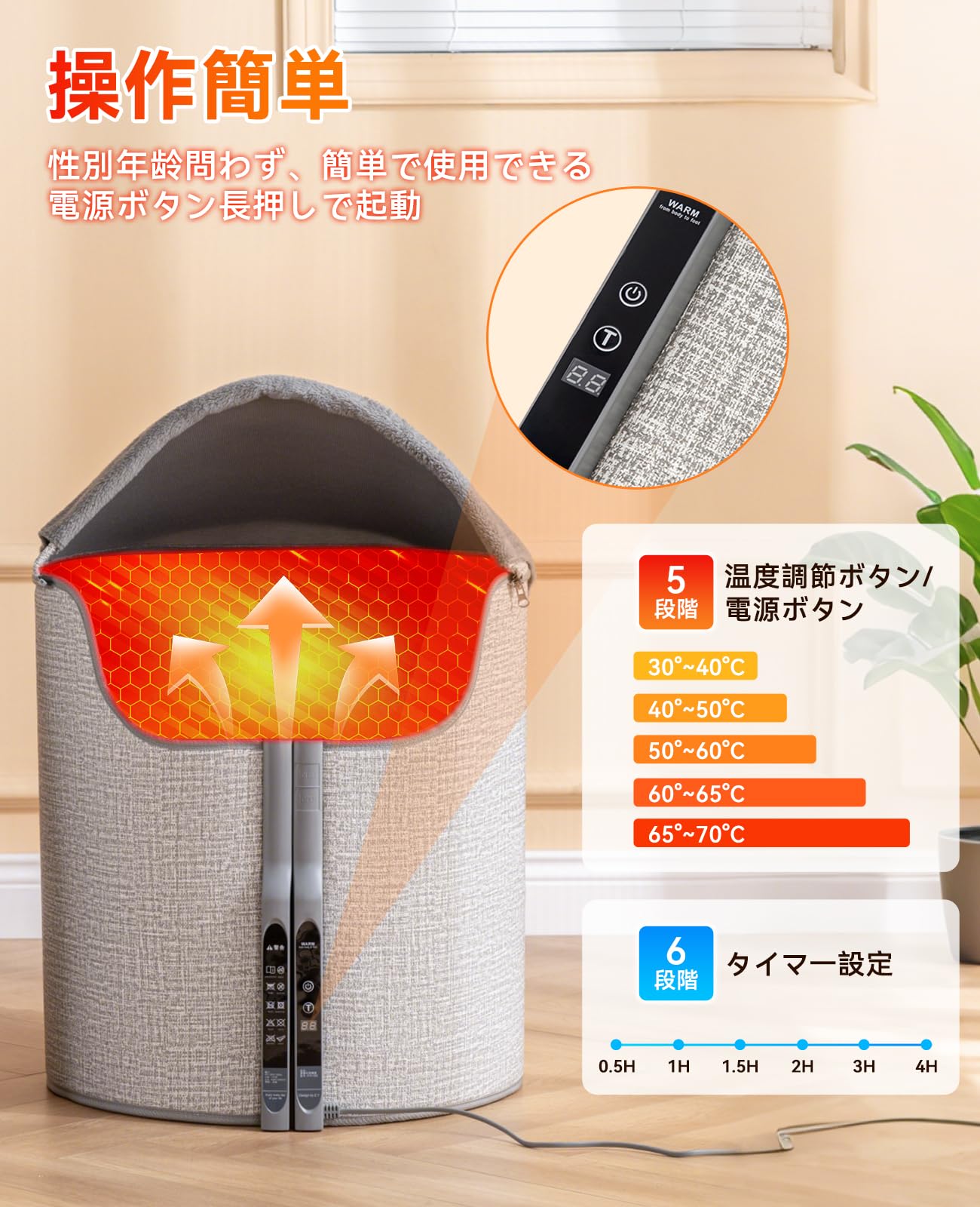 Amazon | 【720°全方位発熱&高温】Vkosam パネルヒーター デスク