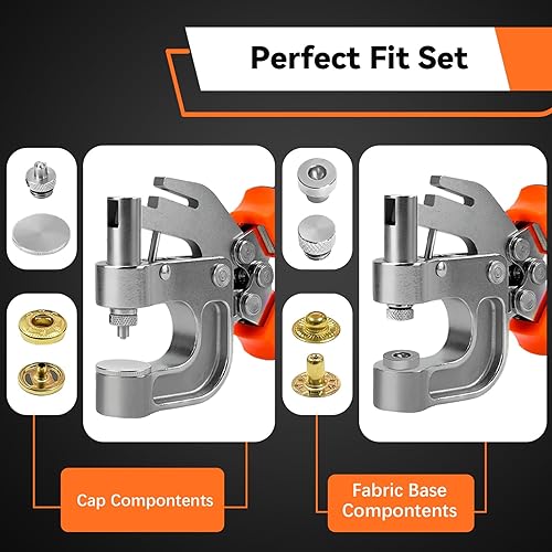 Miniatura 4 de Kit de broches y cierres de cuero, kit de botones a presión de 0.669 in con alicates de presión, 40 juegos, 4 colores, botones de cuero metálico