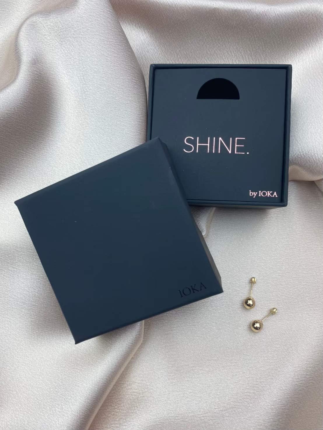 14k Gold Stud Earrings for Women & Men | 14K REAL Gold Polished Ball Stud Earrings with Secure Screw Backs From 3MM - 6MM