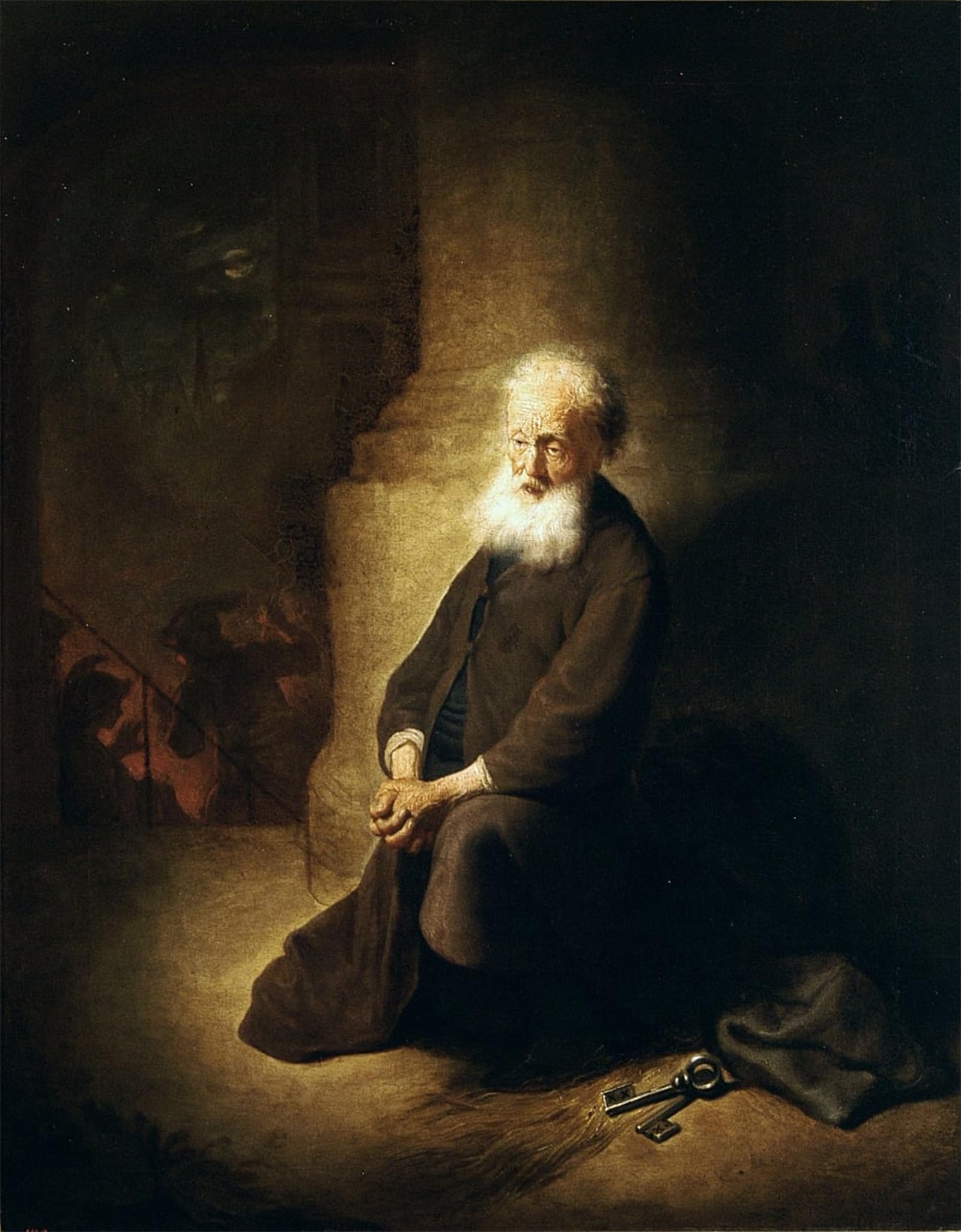 POSTERIIk Famous Modern Artwork Art Mural Repentant st. peter. by Rembrandt van Rijn Oil Paintings Pictures for Home Decor 60x90cm