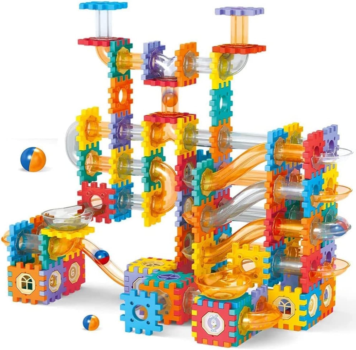 JOYTECHS Marble Run Race Track Building Blocks, 286 Pcs STEM Early Educational toy for children Ages 4-12 Years
