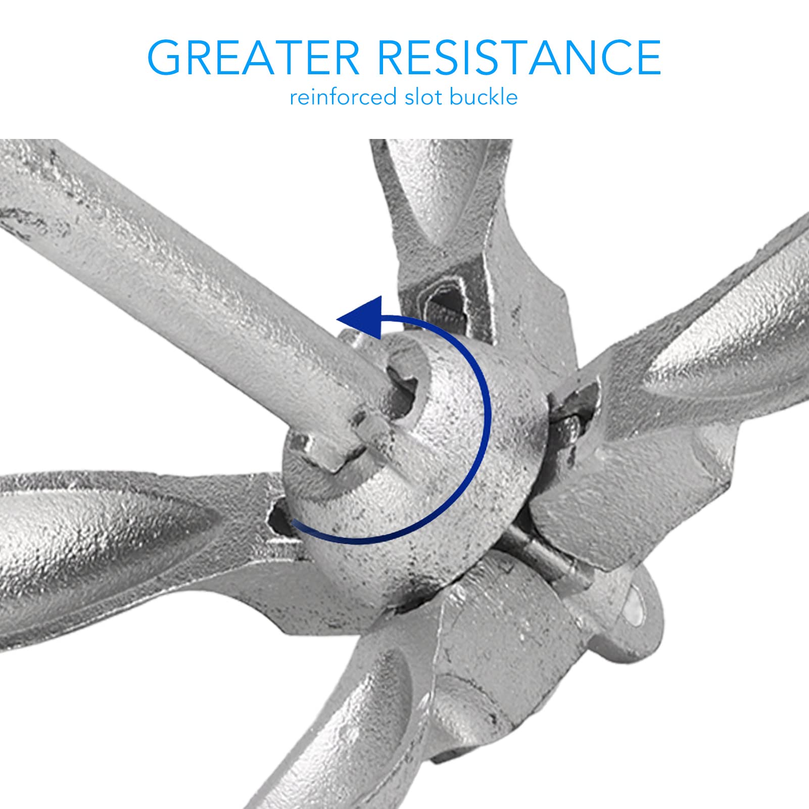 YedaHcy Universal Folding Grapnel Boat Anchor, Carbon Steel 1.5kg/3.31lb, with 20m Rope, Heavy Duty for Marine Use, Fit for All Kinds of Boats