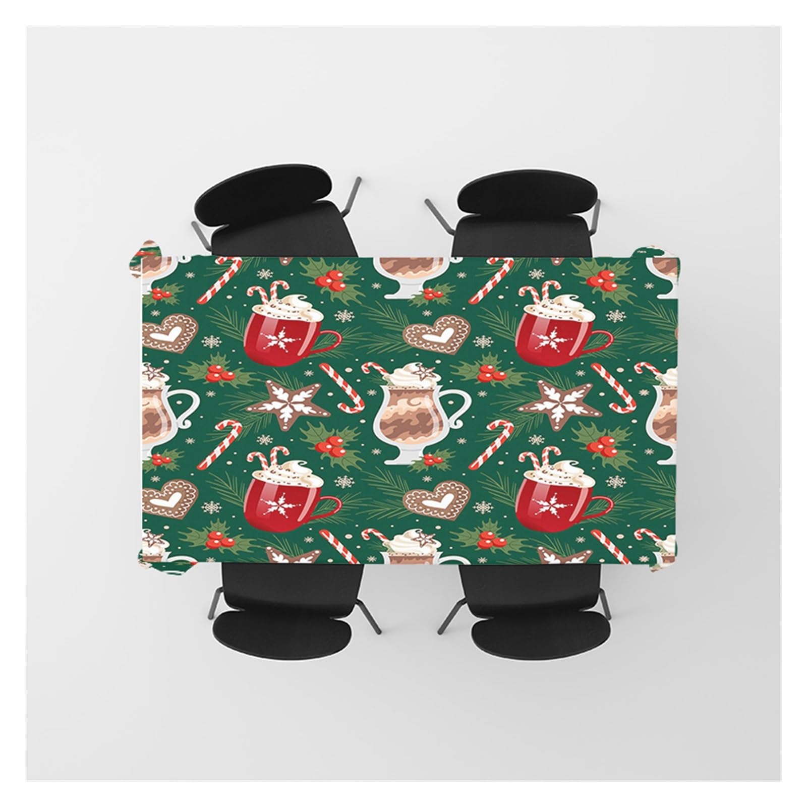 Mantel Navideño Mantel navideño a Cuadros Rojos, Blancos y Verdes for cenas navideñas, decoración de Cocina Invierno, del hogar, Tela Estampada(160X240CM)