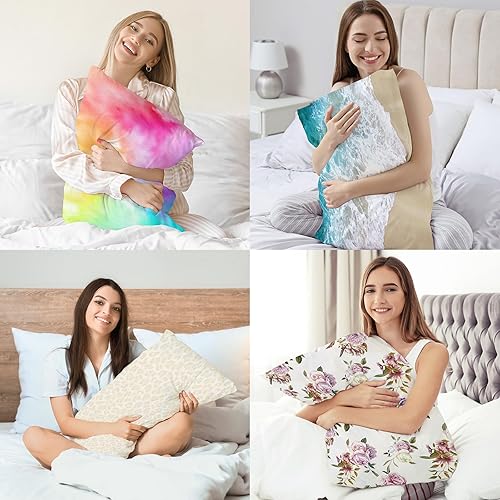 Vista 30 de Funda de almohada de satén para cabello y piel, más suave que la funda de almohada de seda de morera, 1 paquete, funda de almohada de satén con Rosa