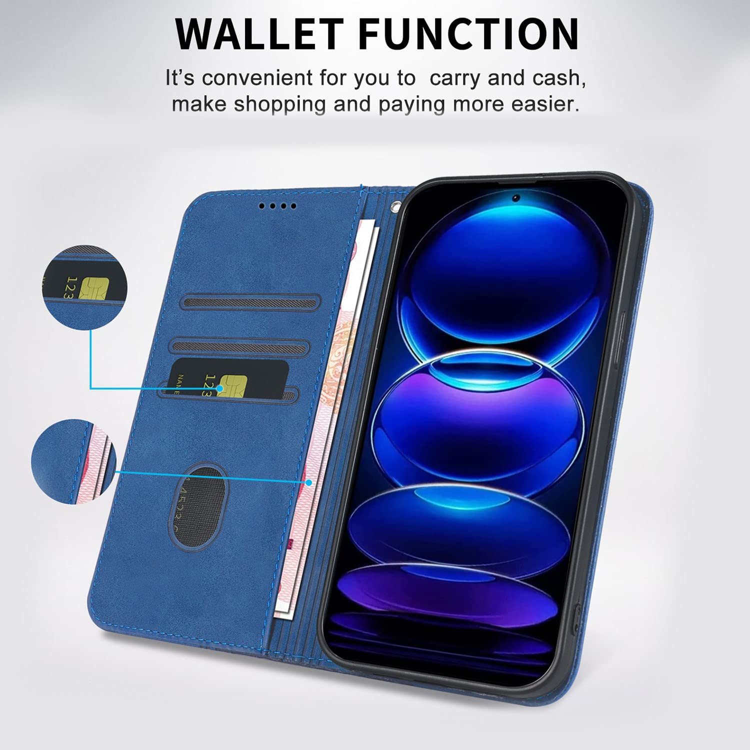 CXTCASE Cover Xiaomi Redmi Note 12 Pro+,PU Pelle Custodia per Xiaomi Redmi Note 12 Pro Plus [Kickstand] [Slot per Schede],Portafoglio Custodia Flip Case per Xiaomi Redmi Note 12 Pro+,Viola