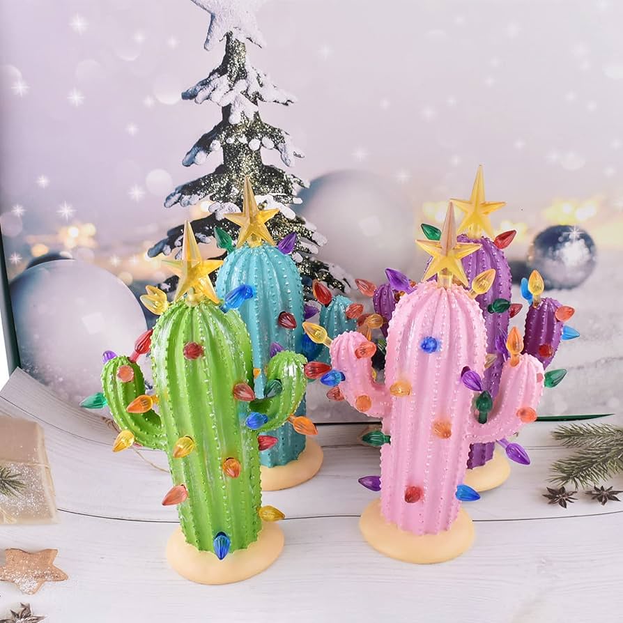 Amazon.co.jp: ライト付きサボテンクリスマスツリー、ライト付き