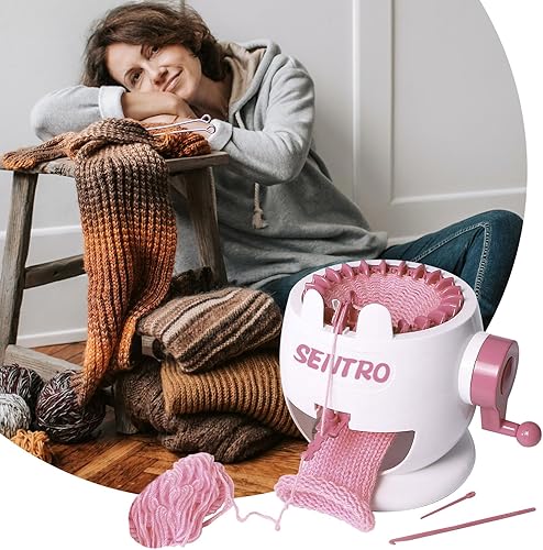 Miniatura 2 de Máquina de tejer, 22 Agujas Inteligente Tejer Ronda Telar, Tabla de Tejer Rotación Doble Tejer Máquina de Telar para Adultos o Niños, Tejer Telar