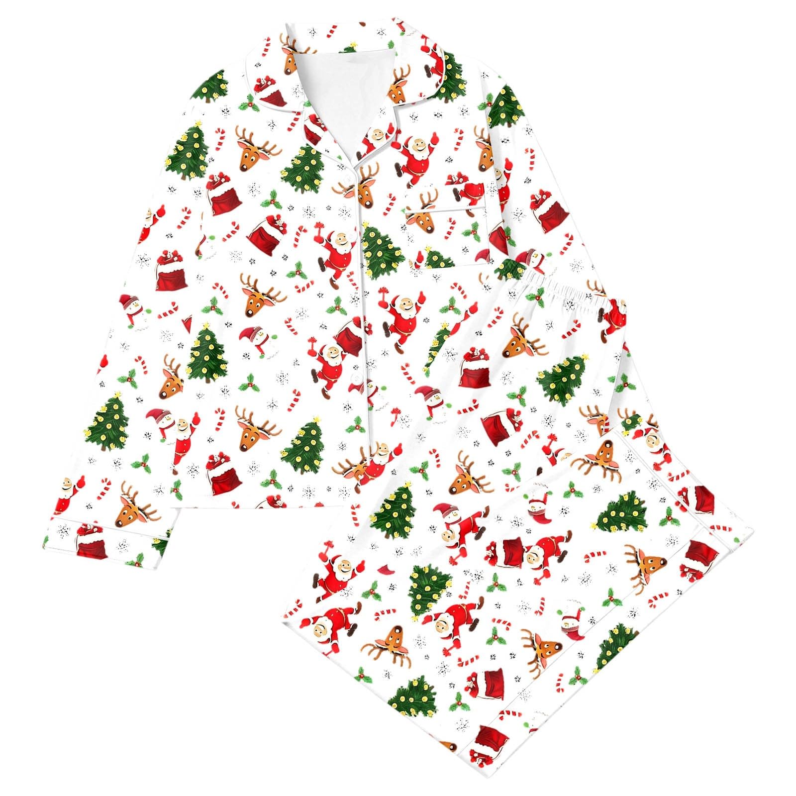 Weihnachtlicher Damen- mit Print für, ideal Schlafen Entspannen