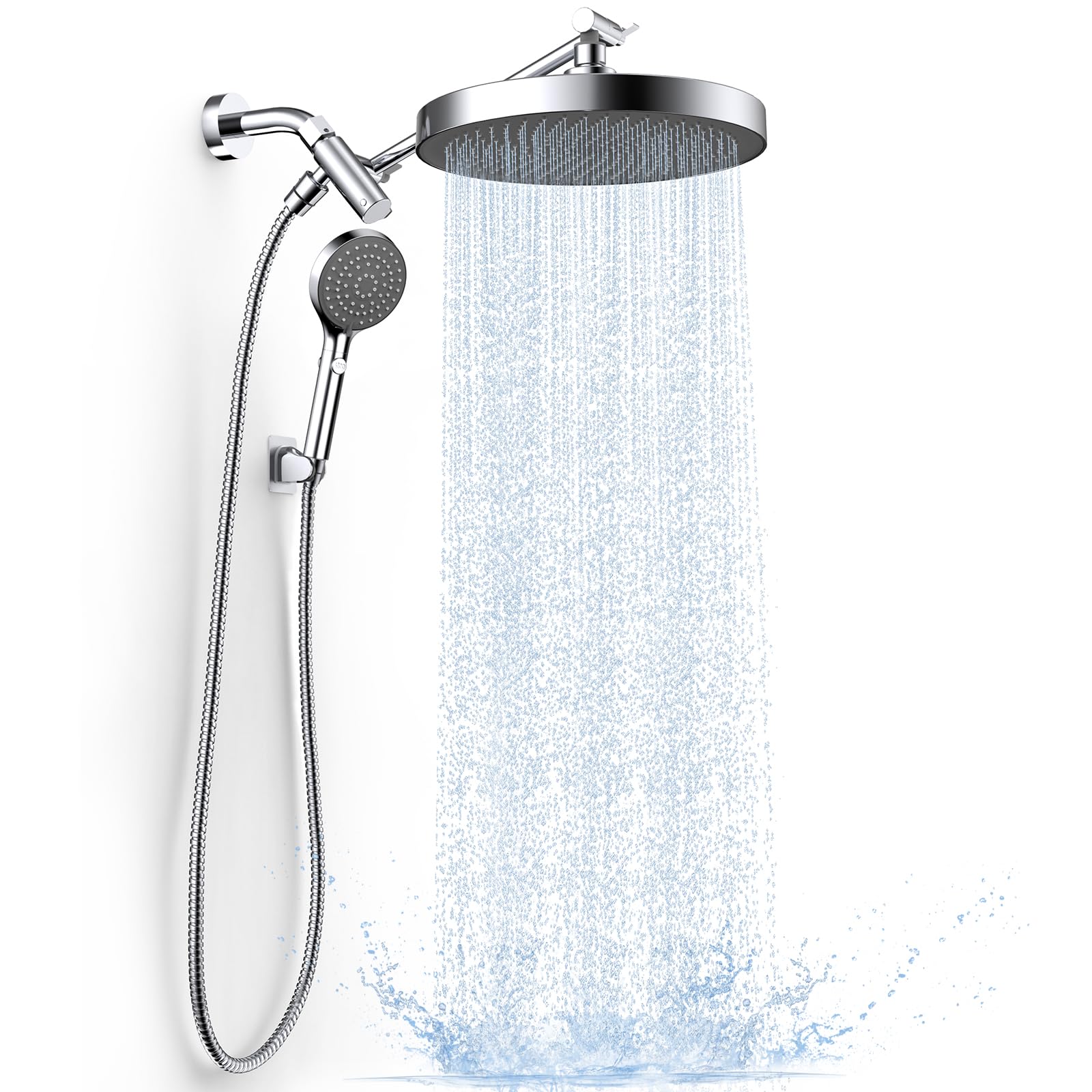Pommeau de douche à haute pression contre le manque de débit avec grand ciel de pluie réglable