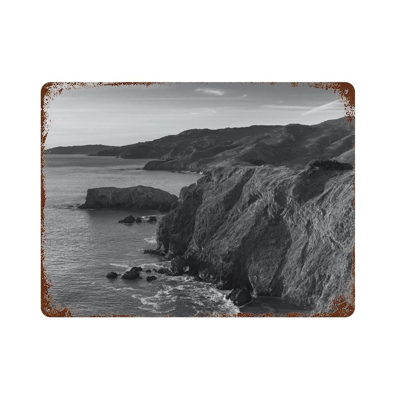 xiaoxiaoshen Black And White Northern California Photo Wall Decor Art Metal Tin Poster Modern Home Decor Art Home Bar Shop Decorations Vintage Sign 30x40cm