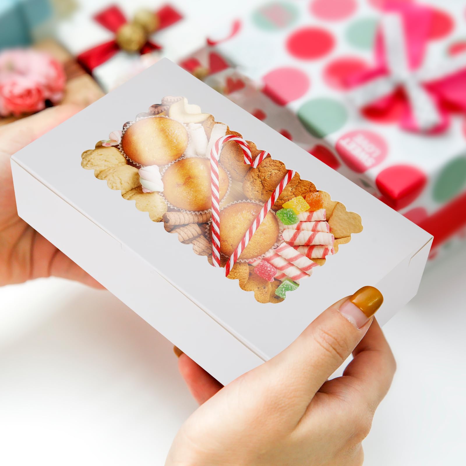 30 Stück Cupcake Boxen Mit Griff - Kraftpapier Geschenkboxen 16x9x10cm