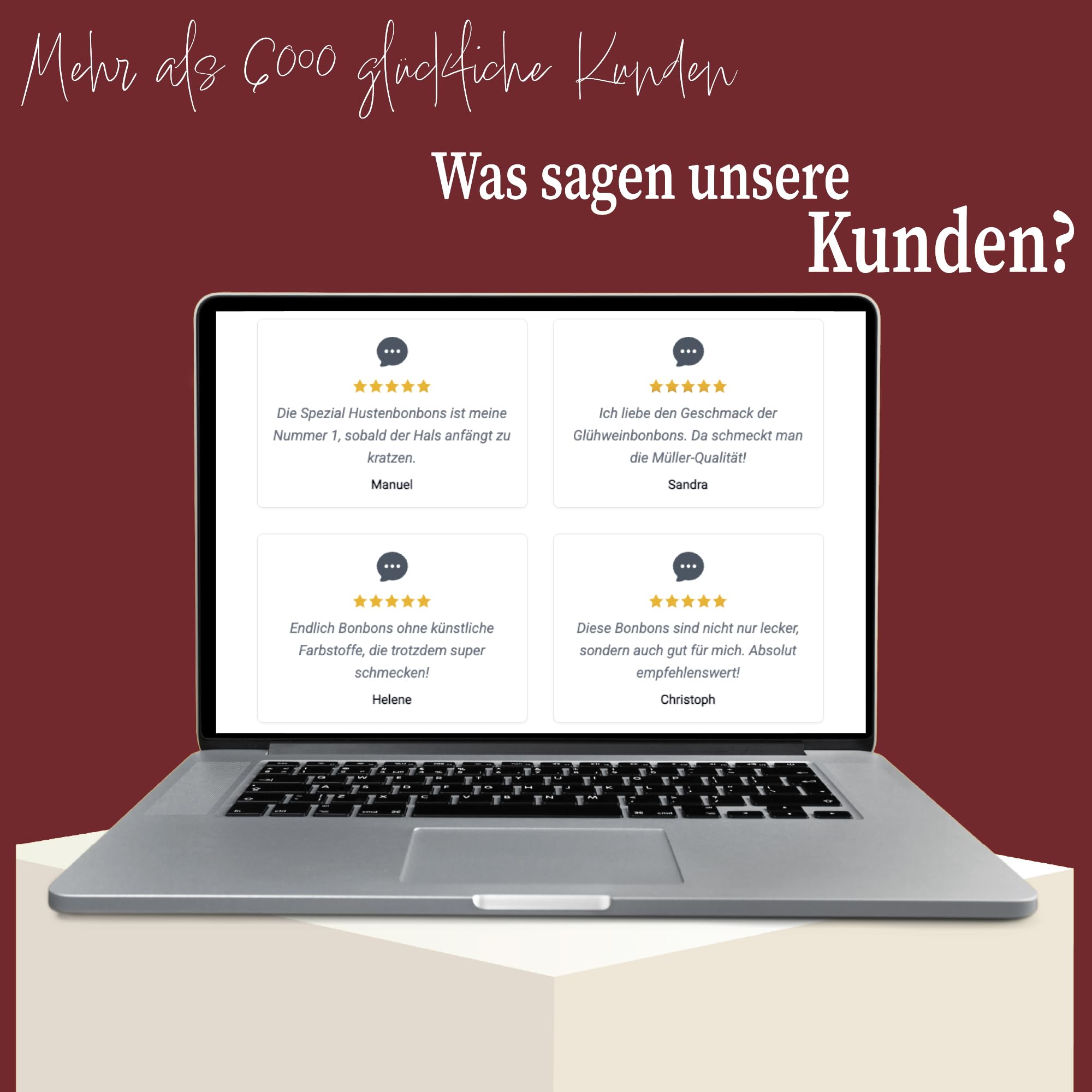 Glühweinbonbons 100 g Dose – alkoholfreie Gewürz-Bonbons mit traditionellem Glühwein-Geschmack, aromatisch nach Zimt & Nelke, ideale winterliche Nascherei, Geschenk- und Mitbringsel - 2000g